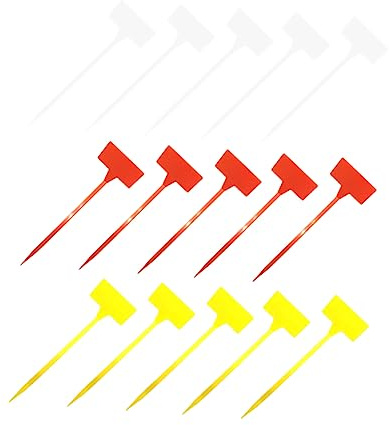 CIYODO 30 piezas Etiquetas de Plástico para Jardín Marcadores de Plantas Reutilizables Señalización para Macetas Blancas Rojas Amarillas Diseño Insertable Seguro y Resistente
