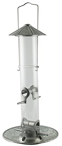 1.5 lbs Galvanized Silo Clear Tube Seed Feeder