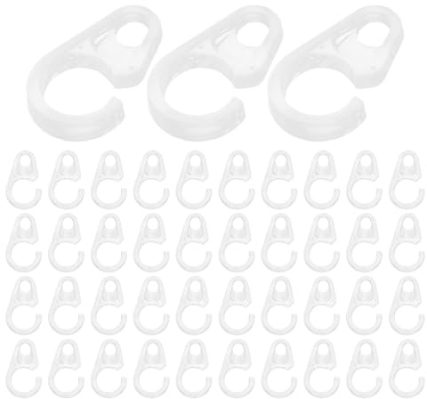 DOITOOL 80 Ganchos para Barra de Cortina - Ganchos para Pliegues - Clips de plástico Transparente para Colgar Cortinas de Puertas, visillos de Ducha y de Ventanas - Accesorios de baño