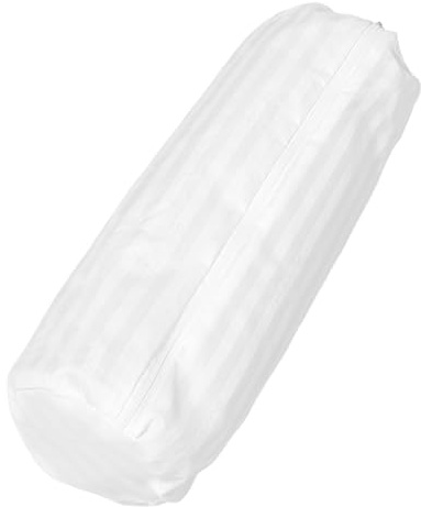 SEWACC Funda con Cremallera de Color Blanco de Almohada Redonda Cilíndrica Suave y Cómoda para Cojines Lumbares y Inserciones Cilíndricas en Sofá