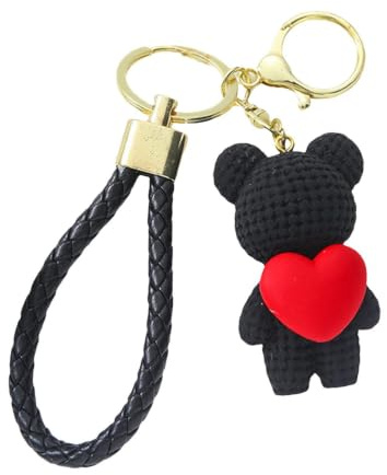 Bear Key Rings, Bear Keychain 3D Ornament Pendant Keychain Mini | Harts Förtjusande kul Dekorativ Söta tillbehör Barnfestfavoriter för handväska Väska Charmhänge