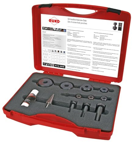 RUKO 109008 - Juego punzonadores de tornillo, 7 Punzones