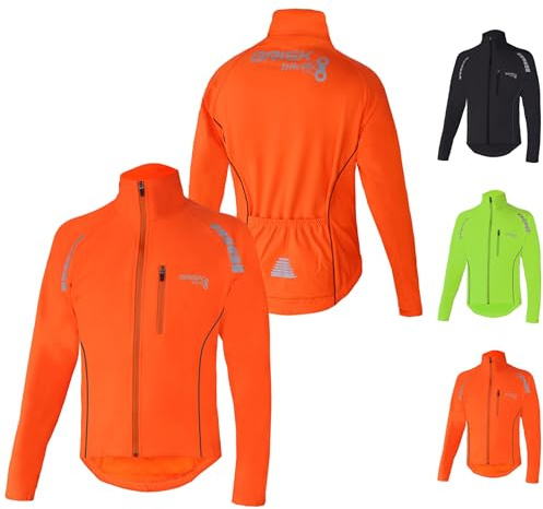 Brisk Bike Chaqueta de ciclismo Chaqueta de ciclismo ultraligera y transpirable para correr (Orange, M)