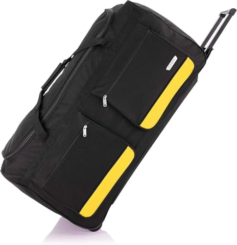 Flymax 40 XXL Extra Large Suitcase Lightweight Wheeled Duffle Bag Holdall Check in Luggage Travel Bag 3.9kg 185L Black