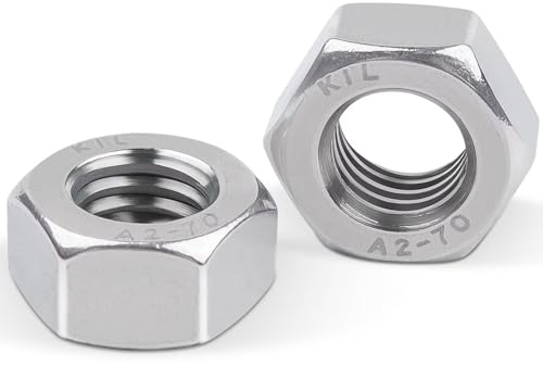 Leryati DIN934 Sechskantmutter M12, 10 Stück Edelstahl Sechskantmuttern, Hex Nut A2 V2A