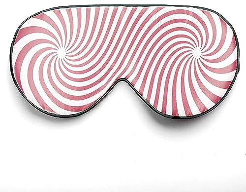 townssilk 100% Silk Sleep mask with Silk Adjustable Strap,Comfortable and Super Soft Eye mask Ultimate Sleeping aid,Blindfold DizzyingLines-Pink