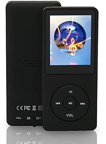 MP3 MP4 Player with 8GB Memory, Music Player with 1.8in Screen 450mAh Battery, Support MP3, WMA, OGG, WAV, APE, FLAC, AAC LC, ACELP (Black)