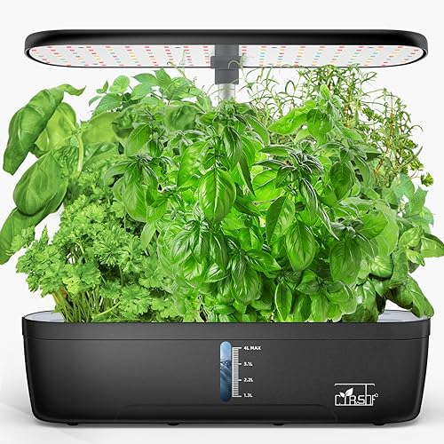 BEISUFU Hydroponics Growing System, 12 Pods Hydroponics Growing System Indoor Garden with LED Grow Light, Height Adjustable Indoor Gardening System, Hydroponic Growing System Built-in Timer Function