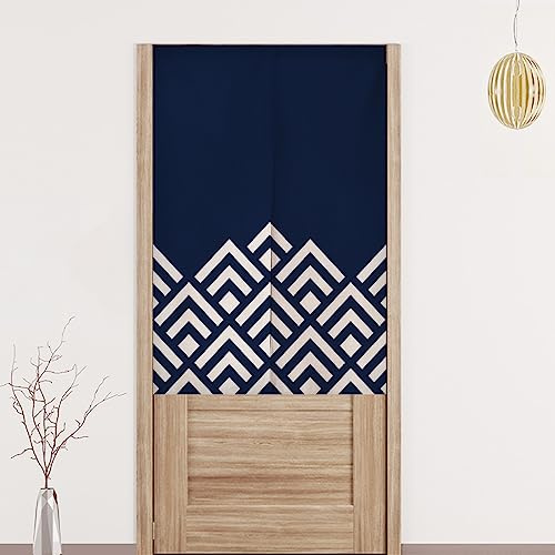Guest Ruyunlai japansk norsk dörrgardin triangel stil linne, 80 x 150 cm, korta gardiner, lämplig för restaurang, kök, heminredning