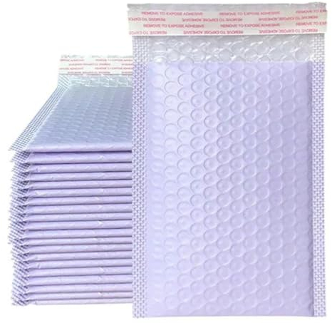 100 Stück Versandtaschen, gepolsterte Briefumschläge, Perlenfolie, Geschenk-Umschlagtasche für Bücher und Zeitschriften, gefüttert, selbstklebend, Rosa-Lila-15 x 18 cm