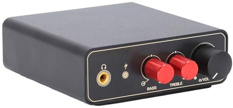Preamplificador de Tocadiscos Caja Estéreo Mini MM MC Phono Amplificador de Auriculares con Ajuste de Presión Alta y Baja Convierte la Señal de Fono en Señal de Línea