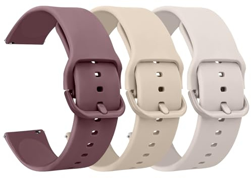 Amzpas Klockarmband i silikon, 3 st., 20/22 mm, med snabbspänne, ersättningsarmband, klockremmar, tillbehör, för kvinnor och män