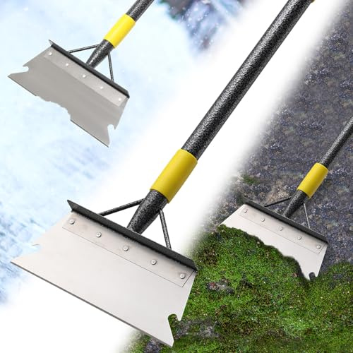 Pala piatta da giardino da 188 cm, multifunzionale per la pulizia, resistente, manuale, in metallo, per scavare prato, diserbo, raschiare, rimuovere ghiaccio, bordatura