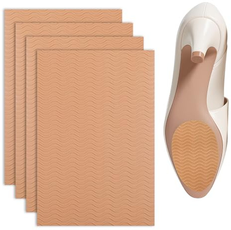 Non Slip Shoe Sole Protector, Self Adhesive Shoe Bottom Grip Pads Anti Slip Shoes Sole Protectors for High Heels Leather Shoes 4 Pcs