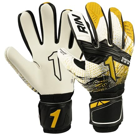 Rinat Guante de Portero Fiera Prime, Oro/Negro, Unisex Adulto