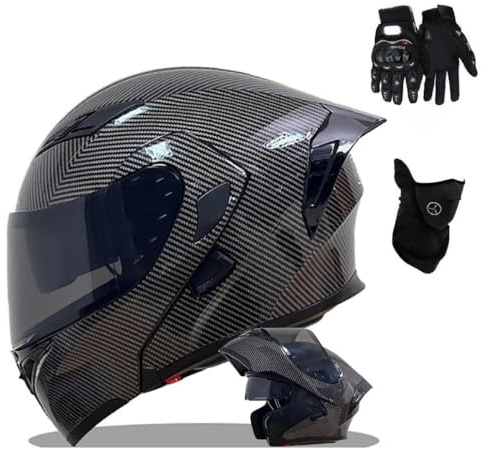 Casco Modulare, Casco Moto Integrale, Omologato DOT/ECE per Uomo Donne(C4,L(57~58CM))