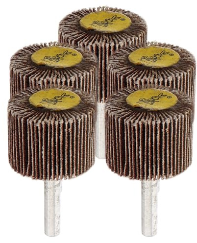 ANDRESLAD 5 Cabezales de Pulido Disco Abrasivo de Láminas 30 MM Vástago para Amoladoras Eléctricas Repuesto para Lijadora de Láminas Accesorios para Esmerilado y Pulido Profesional Metal