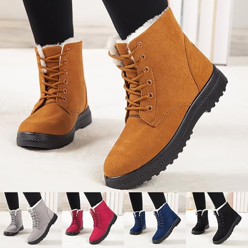 Neige Femme Rangers Hugg Botte Gros Mollet Chaussure Impermeable Bottines Fourrées Chaussures Chaudes De Noir pour Pluie Fantaisie Hiver Apres Ski