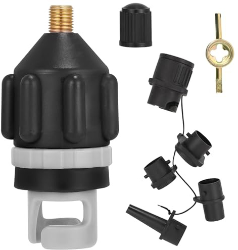 SSIMIDAPT Adaptateur Pompe Kayak 5 en 1 Adaptateur de Valve Accessoire de Compresseur Gonflage Paddle Multifonctionnel Gonflable pour Sup Matelas Bateau Planche à Pagaie Pneumatique (Type1)