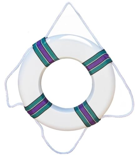 SWIMLINE HYDROTOOLS Life Preserver Ring Pool Buoy |Soft Foam Personalized Life Ring | 18 Diameter | Dual-Use Life Safety Decoration | Includes Life Preserver Surround Rope | Lightweight & Durable