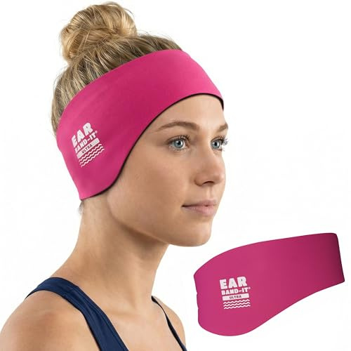 Ear Band-It Ultra Swimming Headband (Keep Water Out, Hold Earplugs in) Doctor Recommended Large (ages 8-adult) Hot Pink