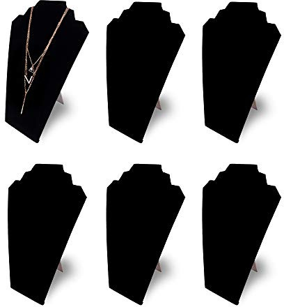 Super Z Outlet 12.5 Black Velvet Jewelry Easel Display Stand Tower Rack for Home Bedroom (6 Pieces)