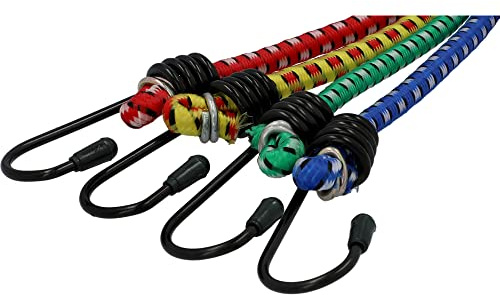 Cartrend 70160 - Set de tensores de equipaje 8-piezas, repelente de agua, resistente a UV, 6 mm, Multicolor