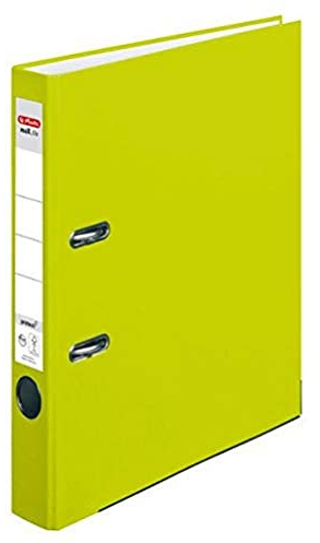 Herlitz maX.File Protect - Raccoglitore formato A4, larghezza dorso 5 cm, verde fluo, 1 pezzo