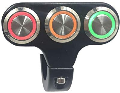 7/8 Motorcycle Switches Handlebar Mount Switch for Headlight Fog Light ON Off High Low Beam Aluminum Alloy with Indicator Light