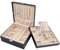 ProCase Schmuckschatulle Damen Leder, Schmuckkästchen mit 2 Ebenen Schmuckkasten Schmuckkoffer Schmuckaufbewahrung Schmuckbox Jewelry Box für Ringe, Ohrringe, Halsketten, Armbänder -Schwarz