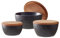 BITZ Schalenset, 3 Schalen/Schüsseln mit Deckel aus Eichenholz, Durchm. 10, 12 & 14 cm, Schwarz/Dunkelblau