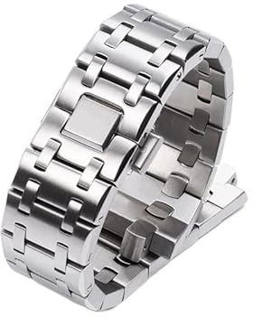 CZKE Bracelet de montre de marque 28 mm en acier inoxydable pour Audemars et Piguet Bracelet Royal Oak pour 15710 15703 (couleur : argent, taille : 28 mm ap marque)