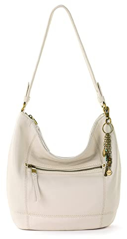 The Sak Sequoia Large Hobo Bag - Premium Leather Women's Handbag for Everyday & Travel - Designer Purse With Shoulder Bag Strap, Zipper Closure and Pockets - Stone
