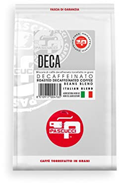 Caffè Pascucci | Caffe In Grani Per Macchina Espresso Moka Caffettiera Caffe Filtro Miscela Dek Decaffeinato Tostatura Scura 250 g Chicchi Torrefatti