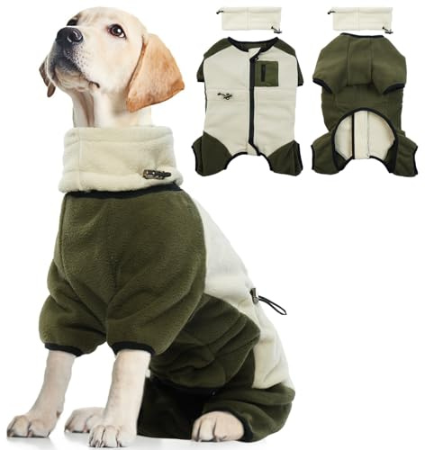 Cane Pullover Maglioncino Felpa Pile Maglietta Vestito Invernale Pigiama Vestito a Quattro Zampe (Beige, L)