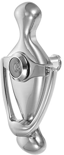 Silver Door Peephole Knocker with Viewer for Entry Doors