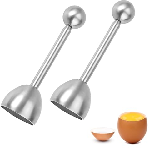 2 PCS Topper Per Uova Separatore di Gusci D'uovo Apriuova in Acciaio Inossidabile Utensile da Cucina per Sgusciare Uova alla con Taglio Preciso