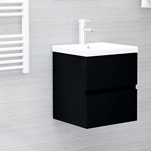 Badezimmer Set möbel,waschbeckenunterschrank mit waschbecken,Waschbeckenunterschrank Schwarz 41x38,5x45 cm HolzwerkstoffIdeal für Bäder, wo sie gebraucht Wird