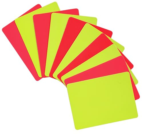 Qianyu 10pcs Professional Referee Cards Soccer Referee Warning Penalty Cards Red Yellow Cards Judge Accessory Warning Ejection Delay Game Judge Cards for Sport Competition Training