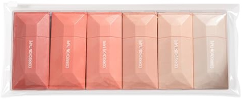 Zasjon 6 Stück Mini Korrekturroller 6m x 5mm Korrekturmaus Set Schulsachen Correction Tape Schnell Trocknend Korrekturband Aesthetic Ideal für Studenten, Kinder, Büroangestellte