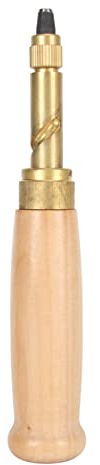 Hztyyier Punch Duradero de Tornillo de Latón con 5 Consejos para la Artesanía de Cuero Perteniente a los Libros y Cortes de Goma de Madera
