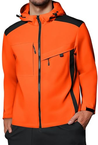 Ciré Marin Chasse Sécurité Veste de Pluie Mi Saison Vêtements Imperméables Homme Trench Coat Imperméable Safran a Capuche Travail Sport Hiver Blouson Homme Safran L
