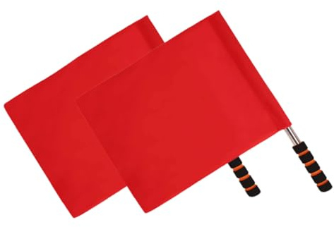 MOTHNUR Set Da 2 Bandiere Di Segnalazione Per Arbitri Di Calcio e Pallavolo, Tessuto Resistente Aste in Metallo, Bandiere Portatili Per Competizioni Sportive e Attività Scolastiche