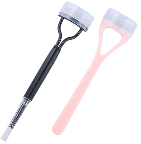 2 stycken ögonfranskammar med ögonbryn borste ögonfransborste och ögonbryn kam mångsidigt verktyg för perfekt ögonmakeup i rosa och svart