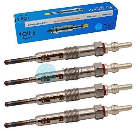 4 Stück YOU.S Original Glühkerzen Länge: 96,5 mm Spannung: 4,4 V - 8200682592