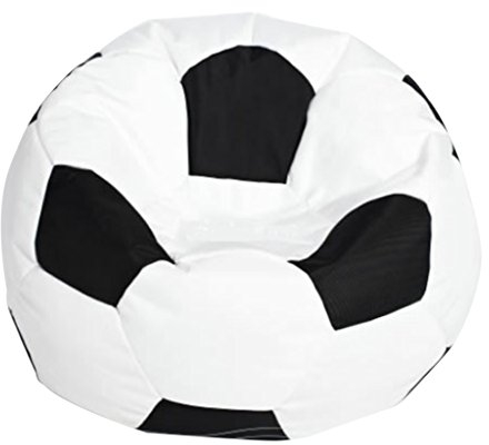 Fenteer Fußball Gedruckt Sofa Sitzsackbezg Sitzsack Sessel Bezug für Aufenthaltsraum, Weiß