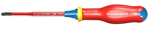 FACOM ATDB2X125TVE TOURNEVIS PROTWIST BORNEO SLIM isolé 1000V pour vis cruciformes POZIDRIV