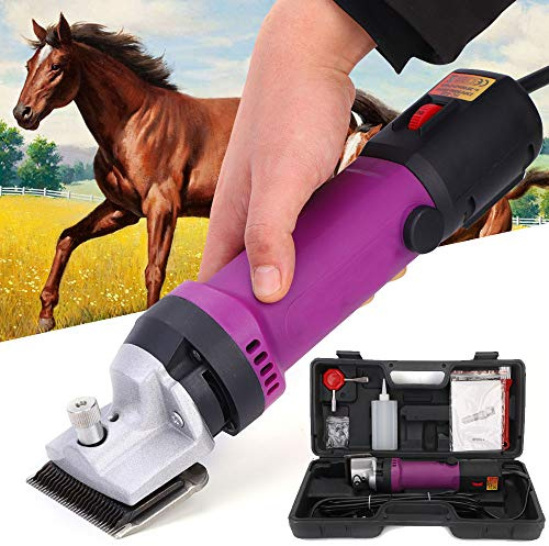 ZH-VBC Profesional Maquina de Esquilar para Caballo, Esquiladora Caballos 500W y 6 Velocidades Ajustables Tijeras Eléctricas Equinas, Set de Maquinilla Cortapelos para Animales