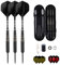 sanfeng Dartpfeile mit Metallspitze, 3 Stück 23 Gramm Steeldarts, Steel Darts Pfeile mit Aluminum Schafts 9 Flights,50 Anti-Lose Gummiringe 12 Spring Rings 1 Dart Tool Sharpener