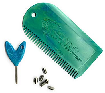 ecomb Eco FCS/Future Fin Key, Screws and Surfboard Wax Comb Bundle Made from 100% Marine Waste Plastic in Devon